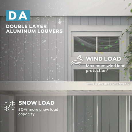 Outdoor Pergola, Patio Shelter W/ Double Aluminum Louvers, White ---111DA 10X20Ft