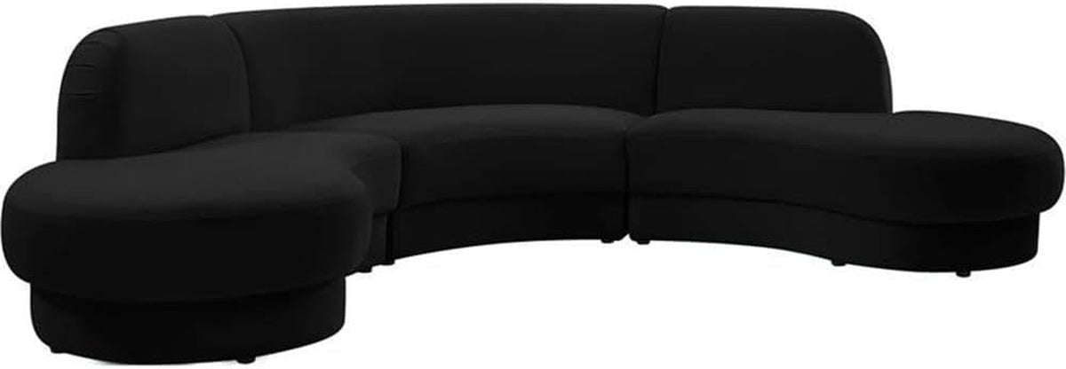 Rosa Black Velvet Sectional – Modern & Luxurious Upholstered Sofa