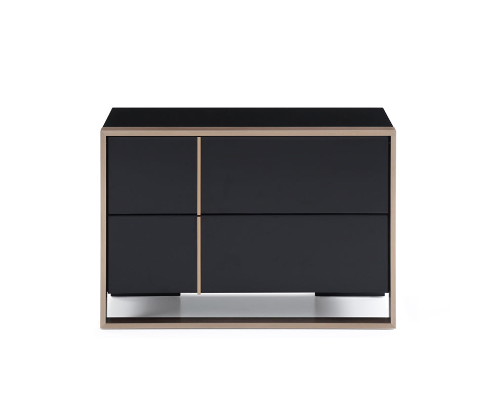 20" Black Two Drawers Nightstand - Nest Home Essentials