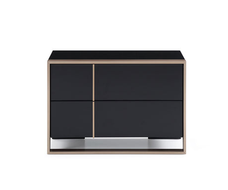 20" Black Two Drawers Nightstand - Nest Home Essentials