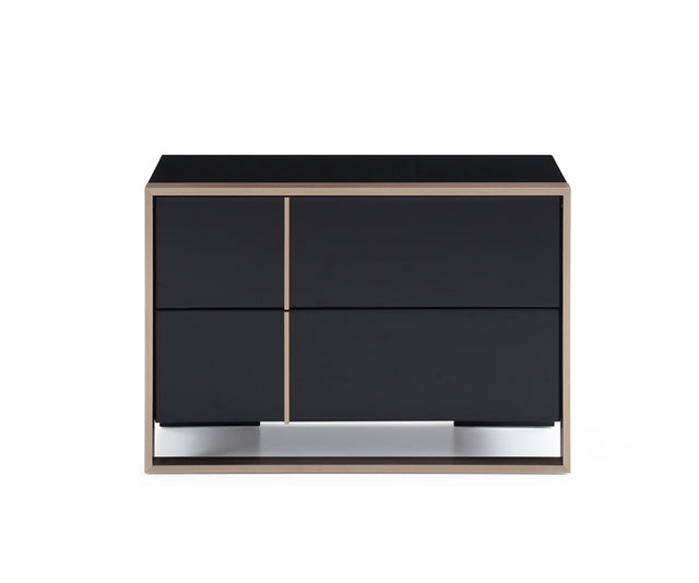 20" Black Two Drawers Nightstand - Nest Home Essentials