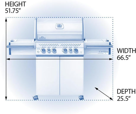 PRO500RSIBNSS-3 Prestige PRO 500 RSIB Natural Gas Grill, Sq.In, Stainless Steel