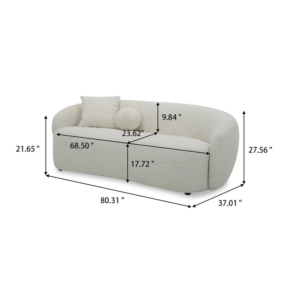 Juliet Curved 80.31" Sofa, Ivory