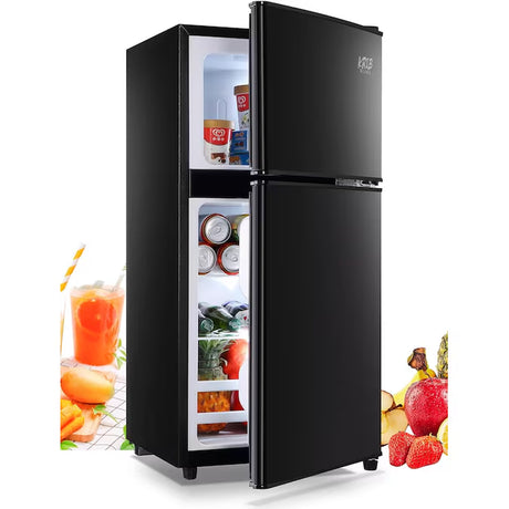 3.5-Cu Ft Mini Fridge with Freezer (Black) Garage Ready