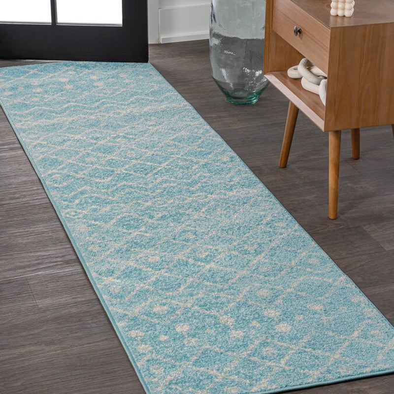 JONATHAN Y Aksil Beni Souk Runner Rug – 2x8 Ft Bohemian Trellis Design (Cream/Black)