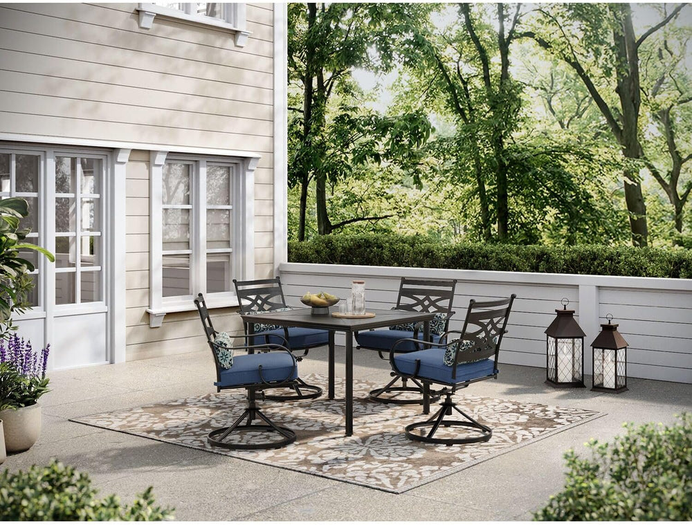 Montclair 5-Piece Outdoor Dining Set – Weather-Resistant Patio Table & Swivel Chairs