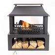 32.3-In W Black Steel Wood-Burning Fire Pit