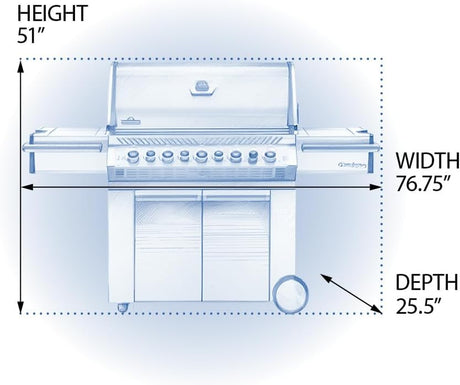 PRO665RSIBNSS-3 Prestige PRO RSIB Natural Gas Grill, 665 Sq.In. + Infrared Side and Rear Burners, Stainless Steel