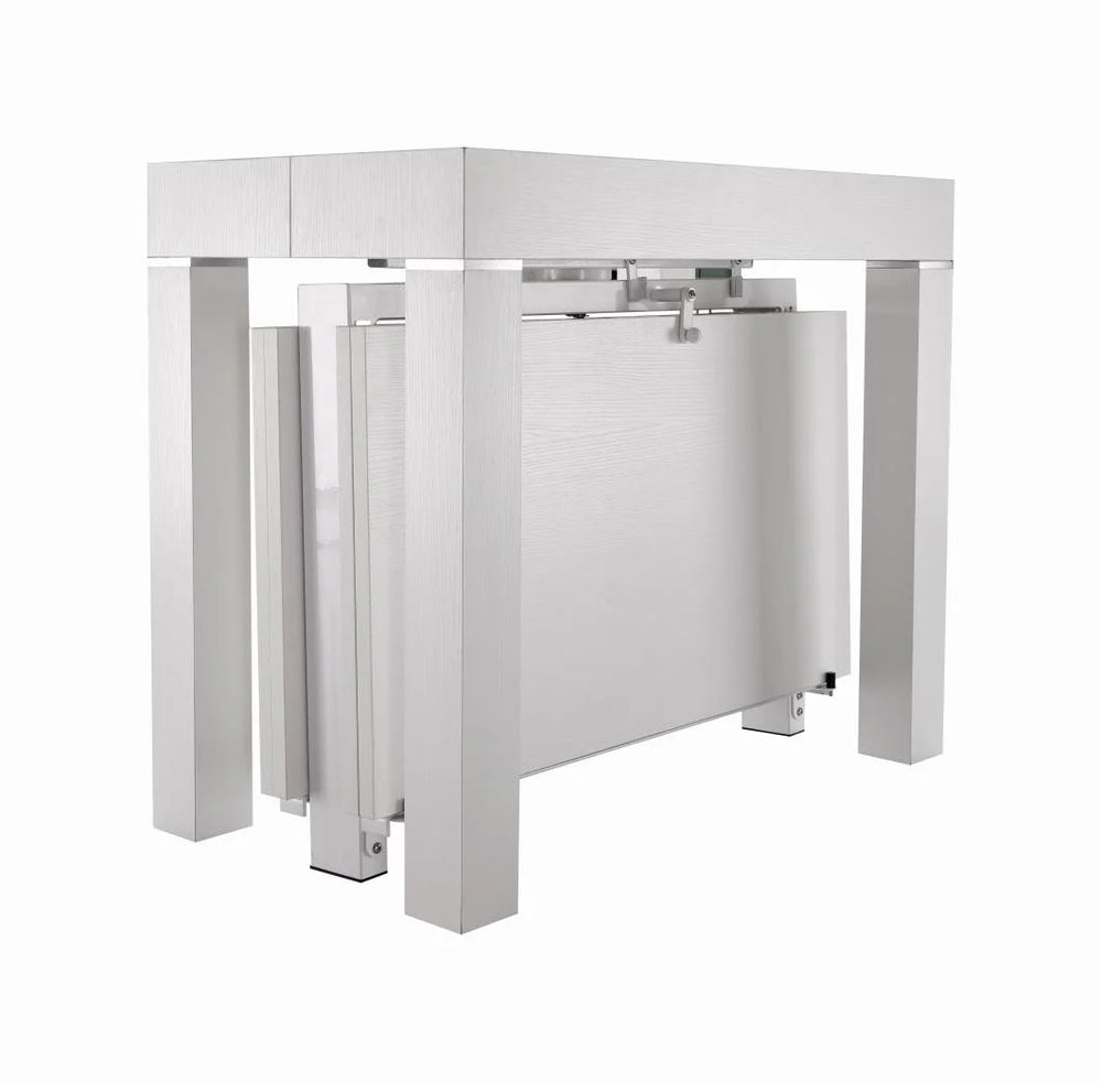 White Transformer Console-to-Dining Table – Italian Modern Expandable Design