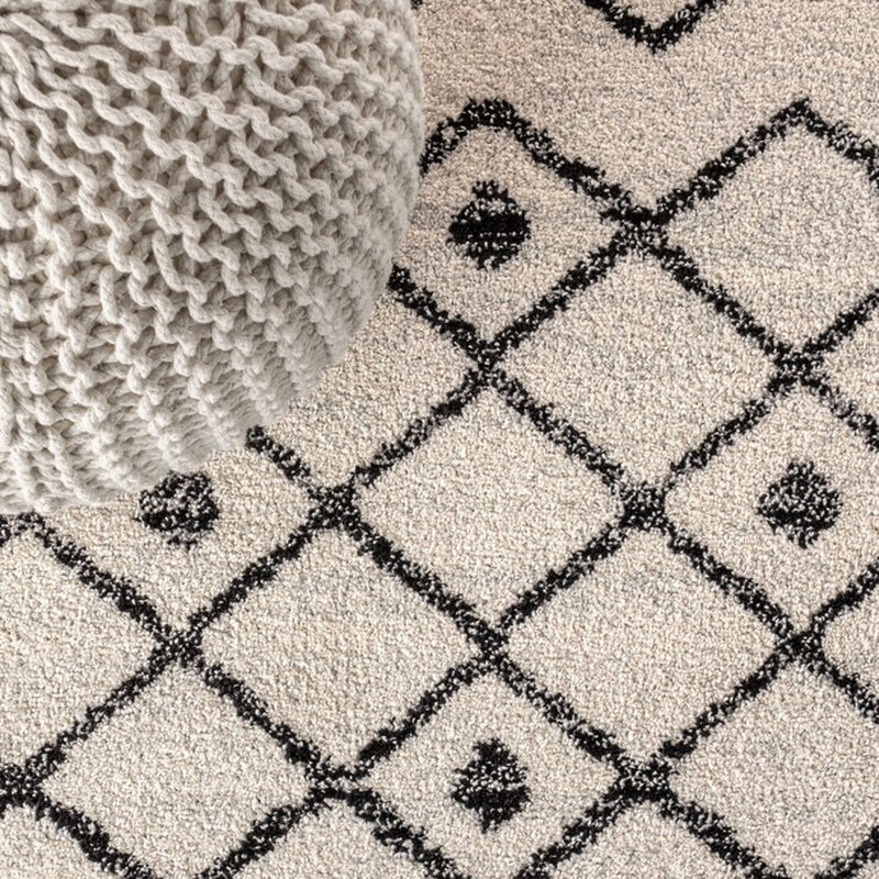 JONATHAN Y Aksil Beni Souk Runner Rug – 2x8 Ft Bohemian Trellis Design (Cream/Black)