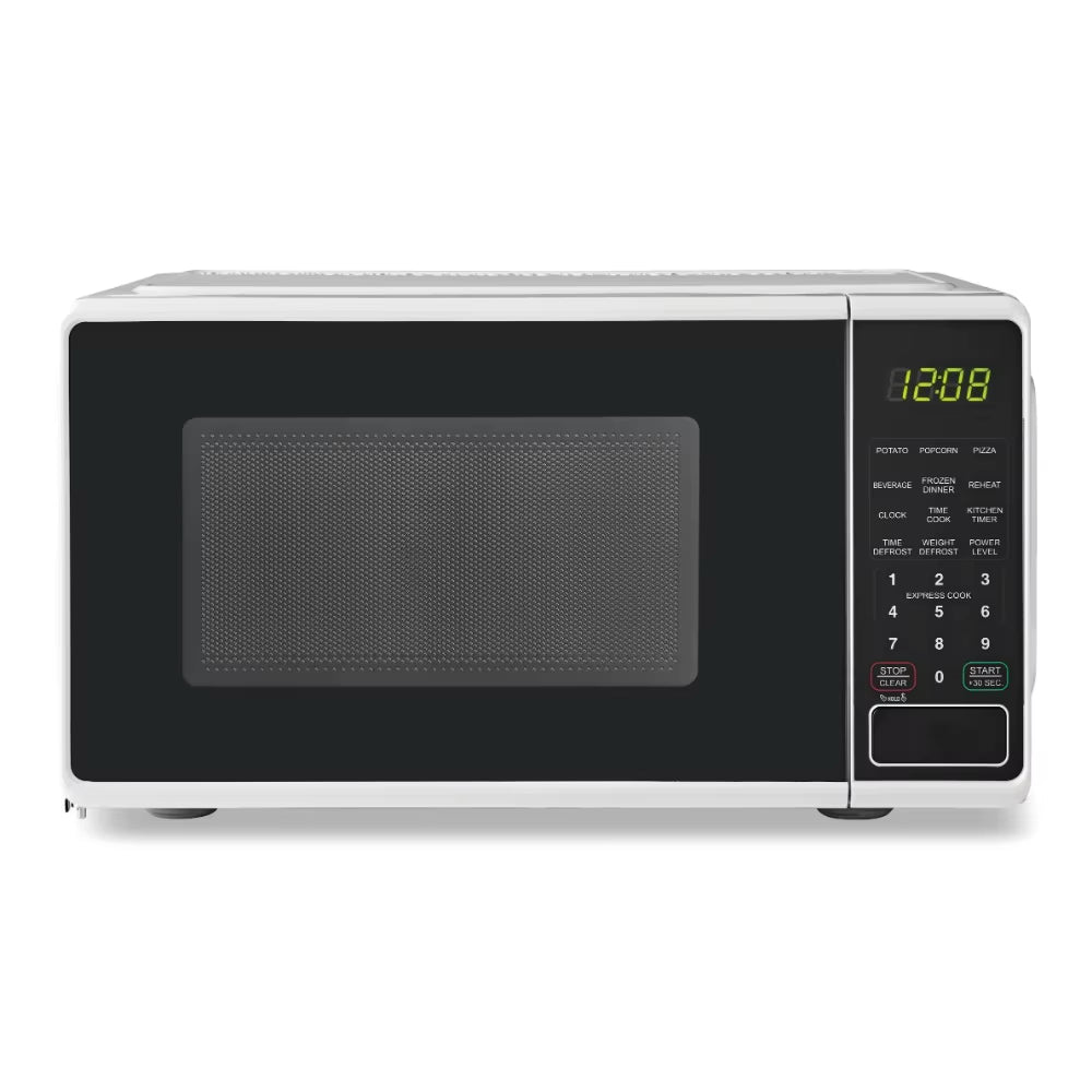 0.7 Cu. Ft. Countertop Microwave Oven, 700 Watts, Black, New, LED Display, Kitchen Timer, Household Tabletop Microwave Oven