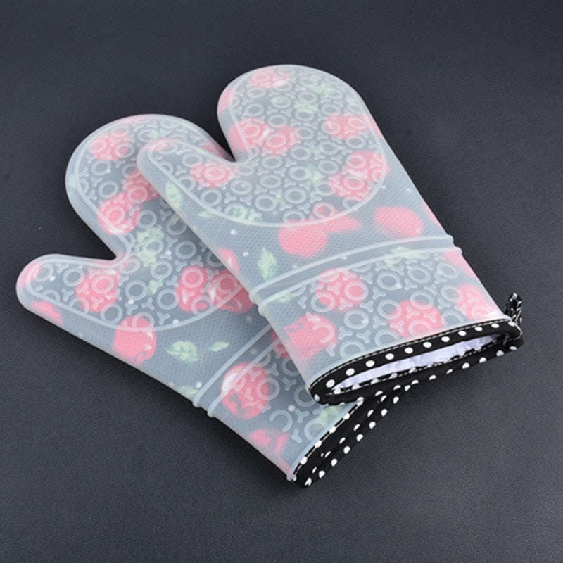 Flowered Sillicone Ktchen Gloves - Nest Home Essentials
