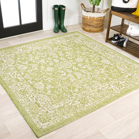 JONATHAN Y Santa Monica Floral Runner Rug – 2x8 Ft Indoor/Outdoor Coastal Design (Red/Taupe)