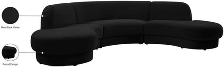Rosa Black Velvet Sectional – Modern & Luxurious Upholstered Sofa