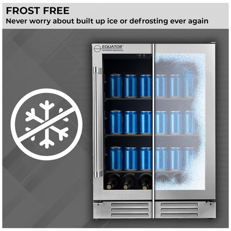 24-Inches W 108 -Can Capacity Stainless Steel Built-In/Freestanding Indoor Beverage Refrigerator with Glass Door