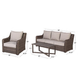 Better Homes and Gardens Hawthorne Park 4-Piece Outdoor Conversation Set, Brown
