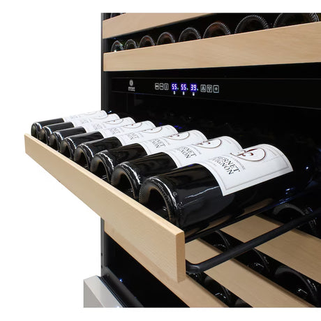 29.5" Stainless Steel Dual Zone Wine Cooler – 135-Bottle Capacity, Built-In/Freestanding