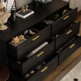 Brown 6 -Drawer Standard Dresser