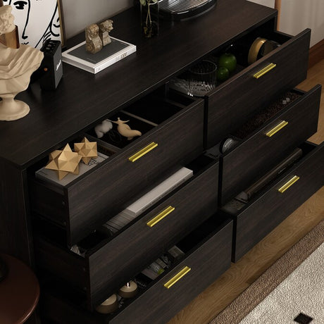 Brown 6 -Drawer Standard Dresser