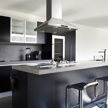 30-In Convertible 343-CFM Stainless Steel Island Range Hood
