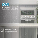 Outdoor Pergola, Patio Shelter W/ Double Aluminum Louvers, White ---111DA 10X20Ft 