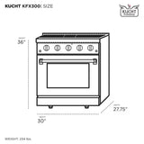 Professional 30 In. 4.2 Cu. Ft. 4 Burners Freestanding Natural Gas Range in Black with Convection Oven