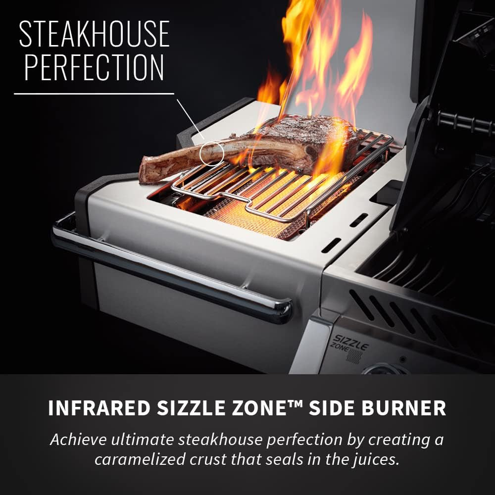 PRO665RSIBNSS-3 Prestige PRO RSIB Natural Gas Grill, 665 Sq.In. + Infrared Side and Rear Burners, Stainless Steel