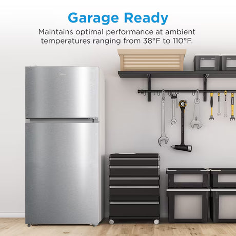 18.1 Cu. Ft. Fingerprint-Resistant Top-Freezer Refrigerator – Stainless Steel, Garage Ready, ENERGY STAR