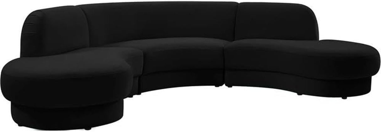 Rosa Black Velvet Sectional – Modern & Luxurious Upholstered Sofa