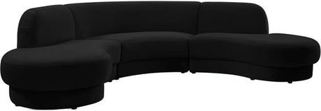Rosa Black Velvet Sectional – Modern & Luxurious Upholstered Sofa