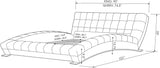 Modern Adonis Black Tufted Genuine Leather Platform Bed - King