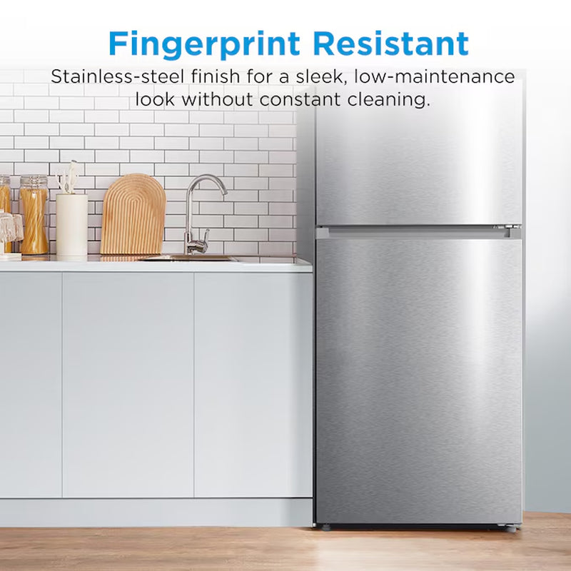 18.1 Cu. Ft. Fingerprint-Resistant Top-Freezer Refrigerator – Stainless Steel, Garage Ready, ENERGY STAR
