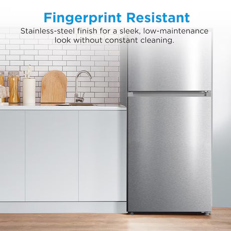 18.1 Cu. Ft. Fingerprint-Resistant Top-Freezer Refrigerator – Stainless Steel, Garage Ready, ENERGY STAR