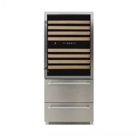 29.5" Stainless Steel Dual Zone Wine Cooler – 135-Bottle Capacity, Built-In/Freestanding