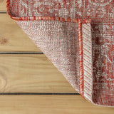 JONATHAN Y Santa Monica Floral Runner Rug – 2x8 Ft Indoor/Outdoor Coastal Design (Red/Taupe)