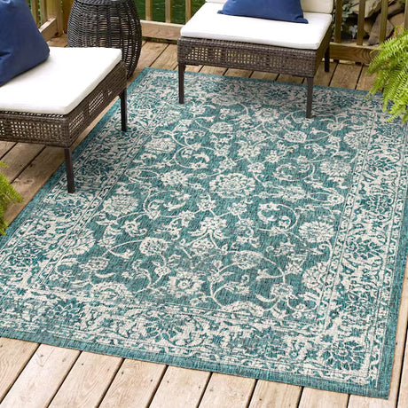 JONATHAN Y Santa Monica Floral Runner Rug – 2x8 Ft Indoor/Outdoor Coastal Design (Red/Taupe)