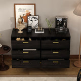 Brown 6 -Drawer Standard Dresser