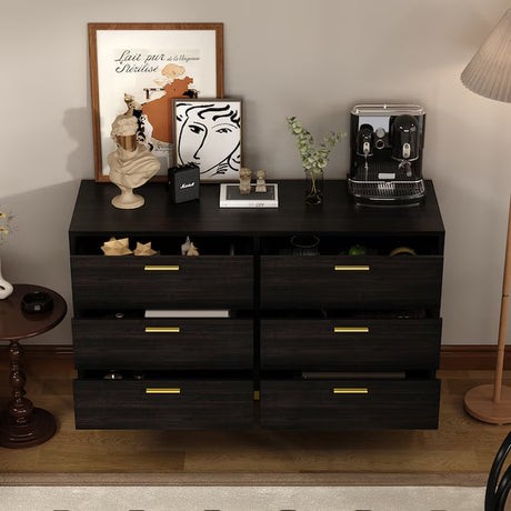 Brown 6 -Drawer Standard Dresser
