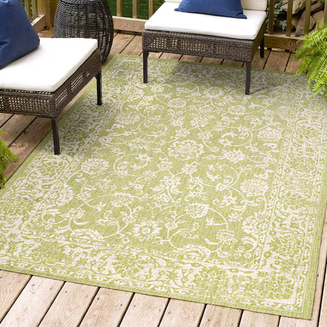JONATHAN Y Santa Monica Floral Runner Rug – 2x8 Ft Indoor/Outdoor Coastal Design (Red/Taupe)