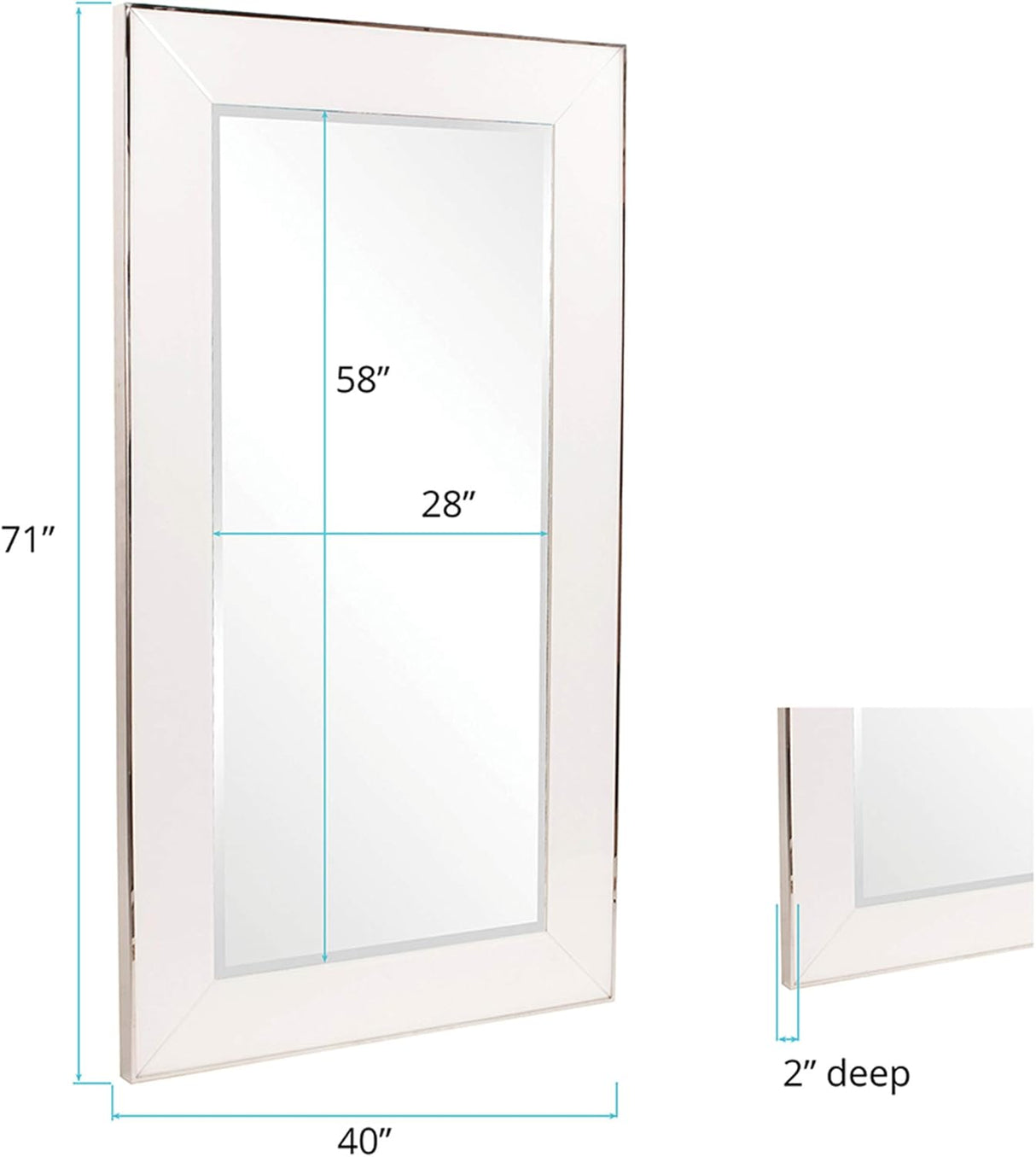 Howard Elliott Devon Oversized Full-Length Mirror – Modern Stainless Steel Frame