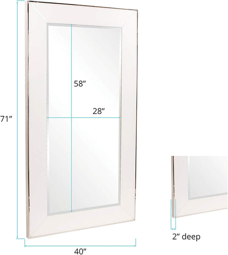 Howard Elliott Devon Oversized Full-Length Mirror – Modern Stainless Steel Frame