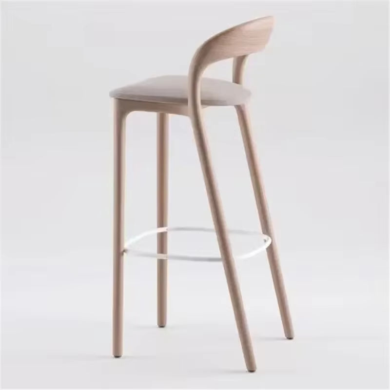 Wooden Reception Bar Chairs Nordic Modern Leather Saloon Bar Chairs Relaxing Library Counter Sgabello Cucina Home Furniture