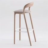 Wooden Reception Bar Chairs Nordic Modern Leather Saloon Bar Chairs Relaxing Library Counter Sgabello Cucina Home Furniture