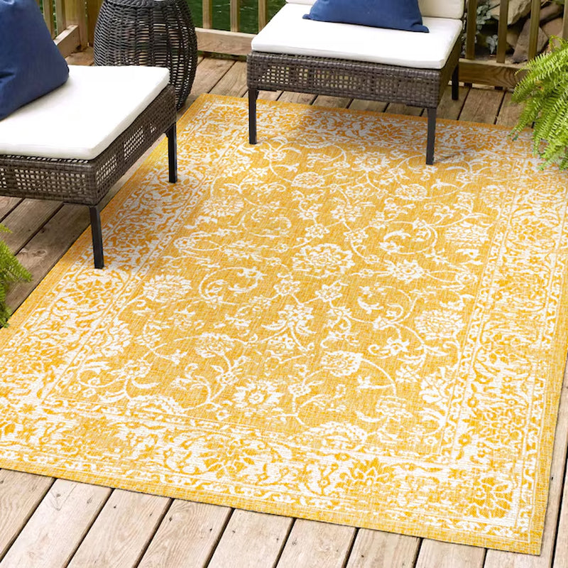 JONATHAN Y Santa Monica Floral Runner Rug – 2x8 Ft Indoor/Outdoor Coastal Design (Red/Taupe)