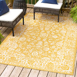 JONATHAN Y Santa Monica Floral Runner Rug – 2x8 Ft Indoor/Outdoor Coastal Design (Red/Taupe)