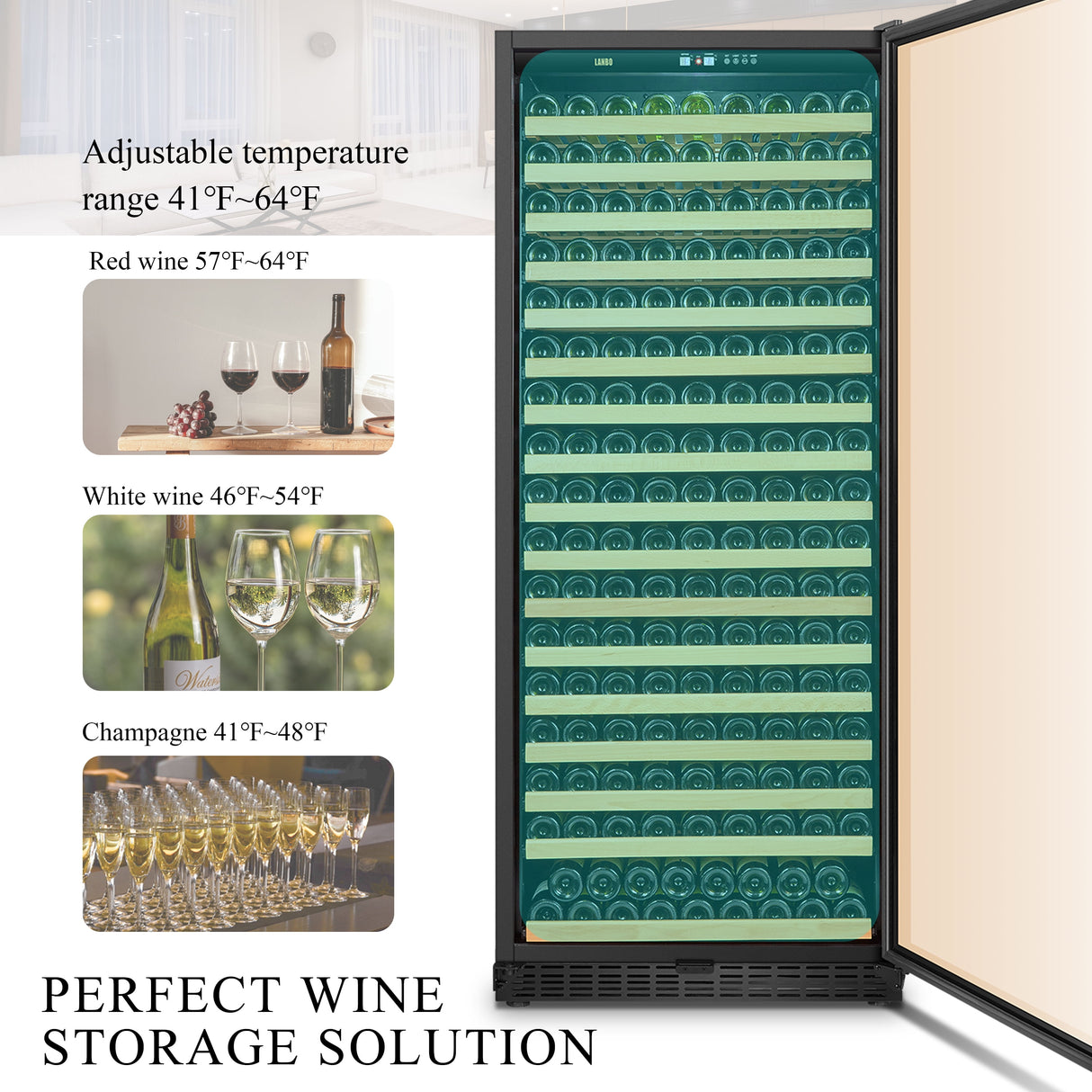 289 Bottle Built-In Single Zone Wine Cooler 32 Inch Width