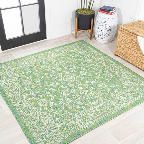 JONATHAN Y Santa Monica Floral Runner Rug – 2x8 Ft Indoor/Outdoor Coastal Design (Red/Taupe)