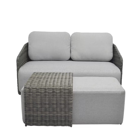 Venza 3-Piece Wicker Patio Conversation Set with Dark Gray Cushions
