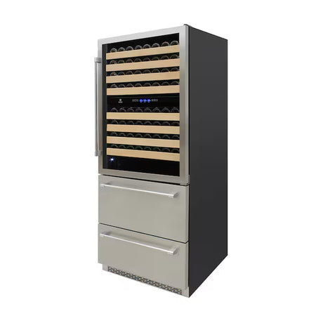 29.5" Stainless Steel Dual Zone Wine Cooler – 135-Bottle Capacity, Built-In/Freestanding