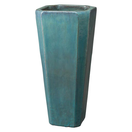 15" Large Blue Ceramic Planter – Indoor/Outdoor with Drainage Holes